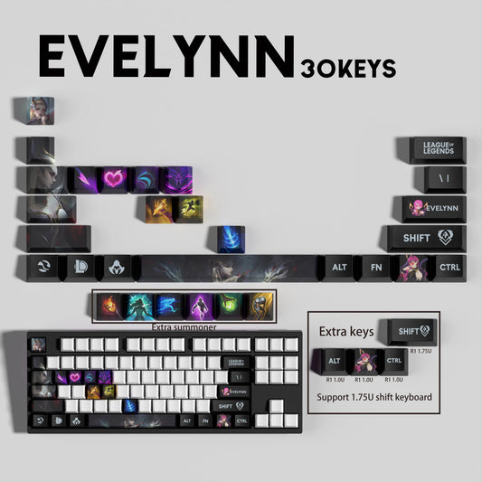 SPECIAL EDITION League of Legends Evelynn Keycaps – 30 Key