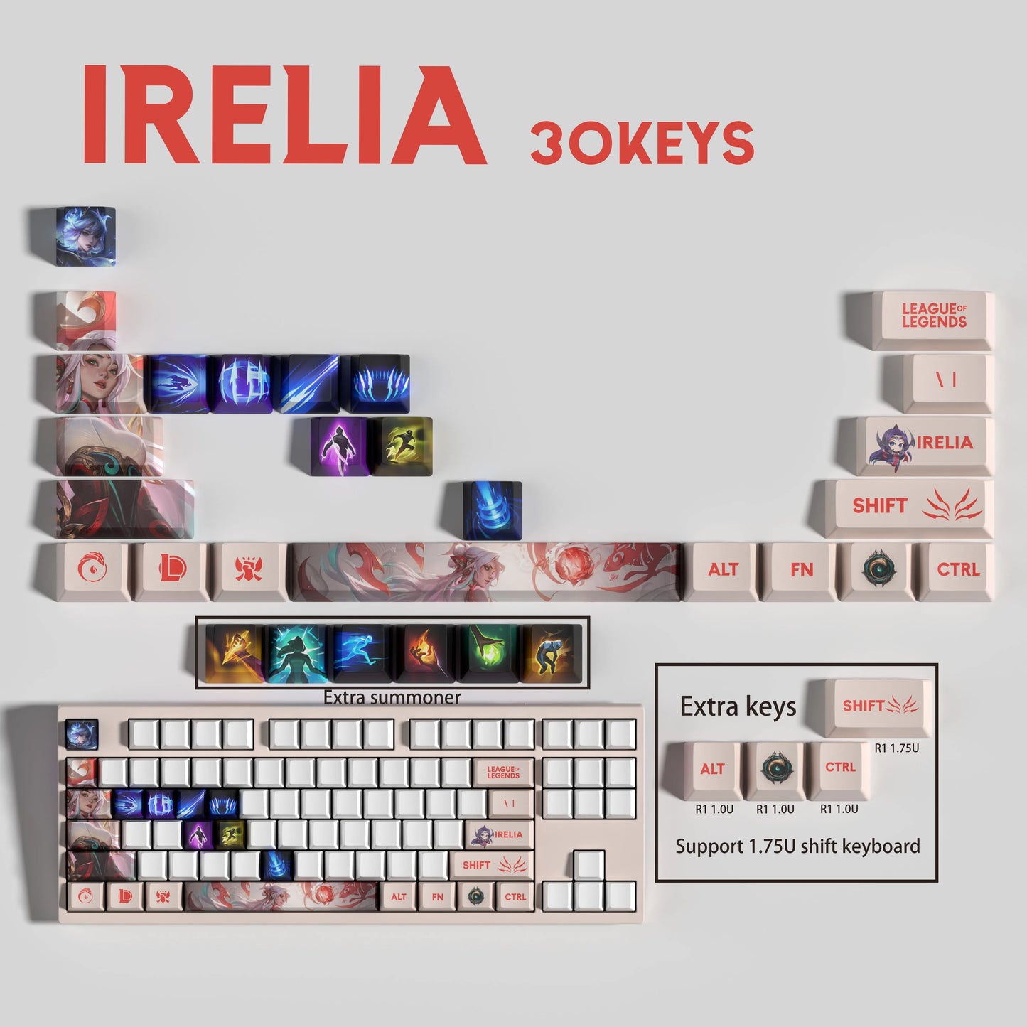 SPECIAL EDITION League of Legends Irelia Keycaps – 30 Key