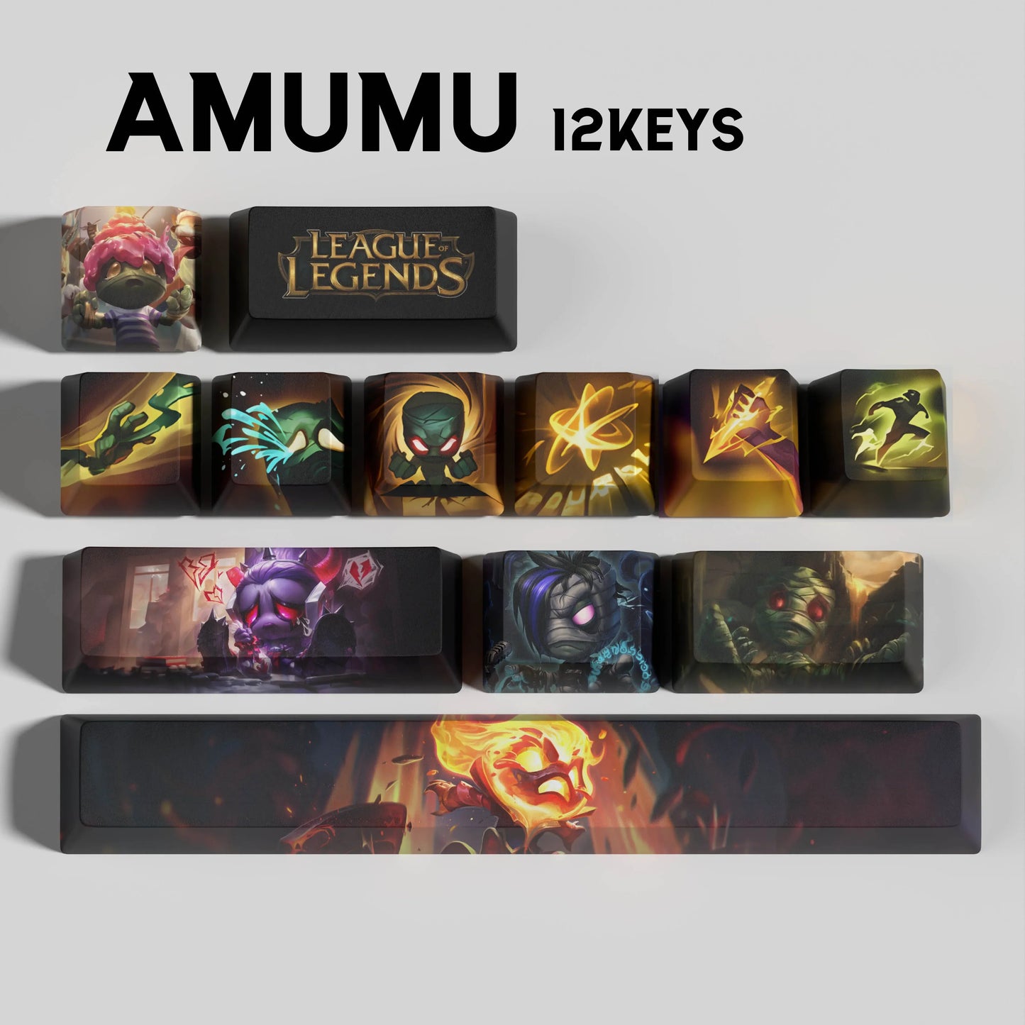 SPECIAL EDITION League of Legends Amumu Keycaps – 12 Custom Keys