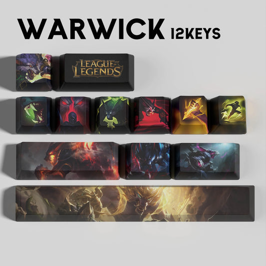 SPECIAL EDITION League of Legends Warwick Keycaps – 12 Custom Keys