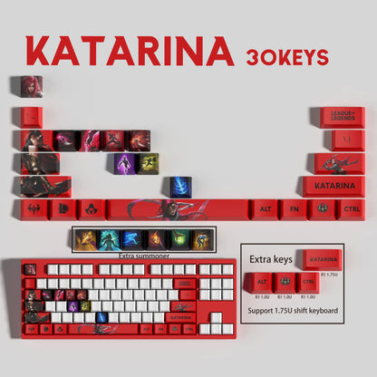 SPECIAL EDITION League of Legends Katarina Keycaps – 30 Custom Keys