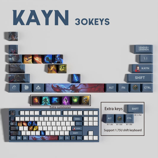 SPECIAL EDITION League of Legends Kayn Keycaps – 30 Custom Keys