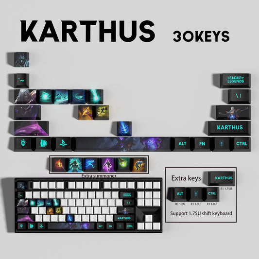 SPECIAL EDITION League of Legends Karthus Keycaps – 30 Custom Keys