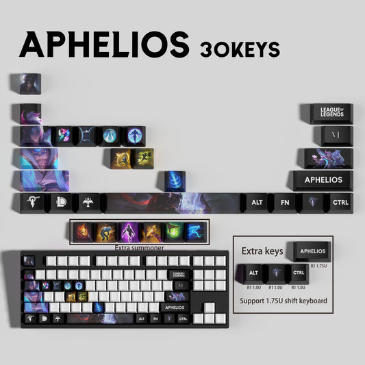 SPECIAL EDITION League of Legends Aphelios Keycaps – 30 Custom Keys