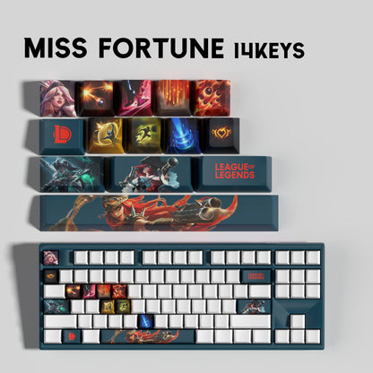SPECIAL EDITION League of Legends Miss Fortune Keycaps – 14 Custom Keys