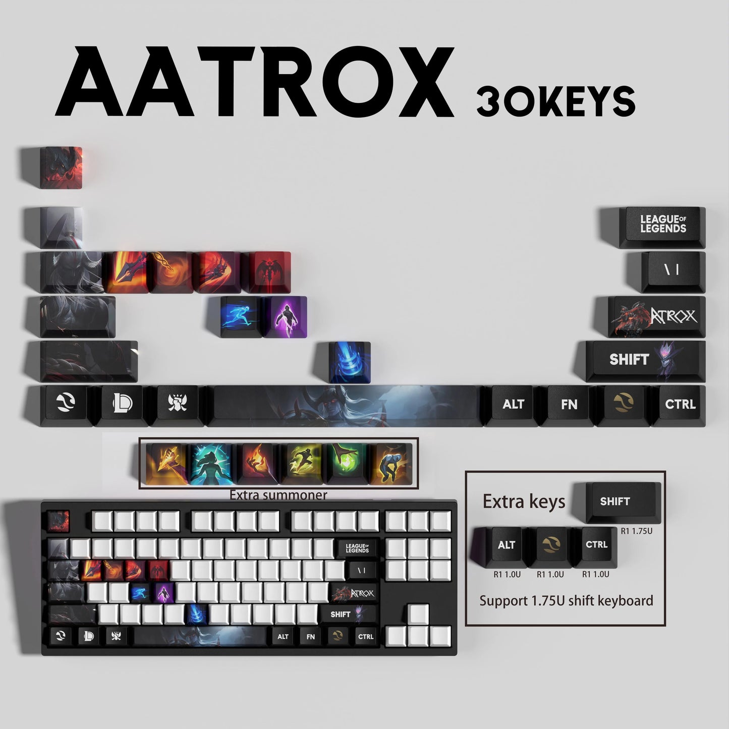 SPECIAL EDITION League of Legends Aatrox Keycaps – 30 Key