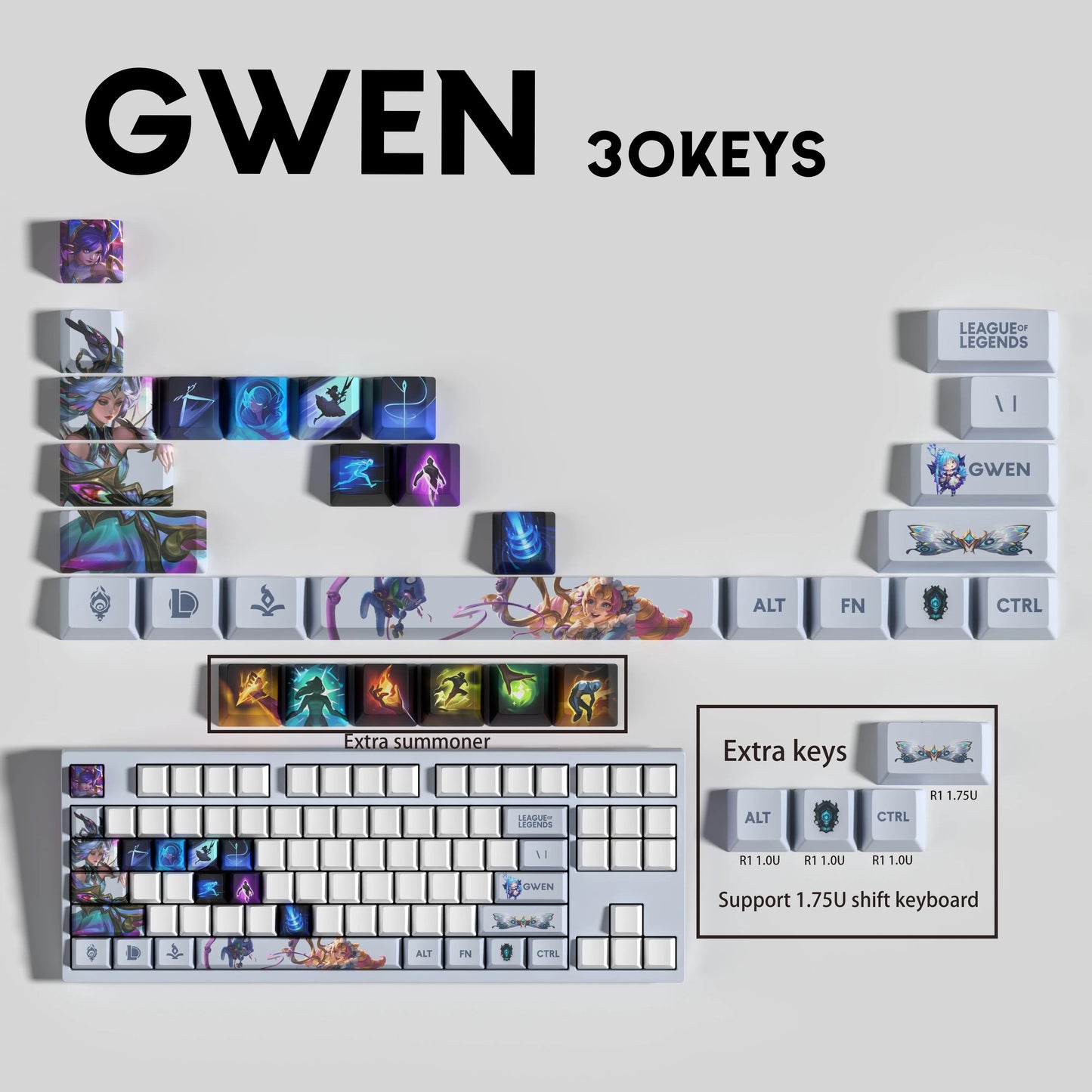 SPECIAL EDITION League of Legends Gwen Keycaps – 30 Key